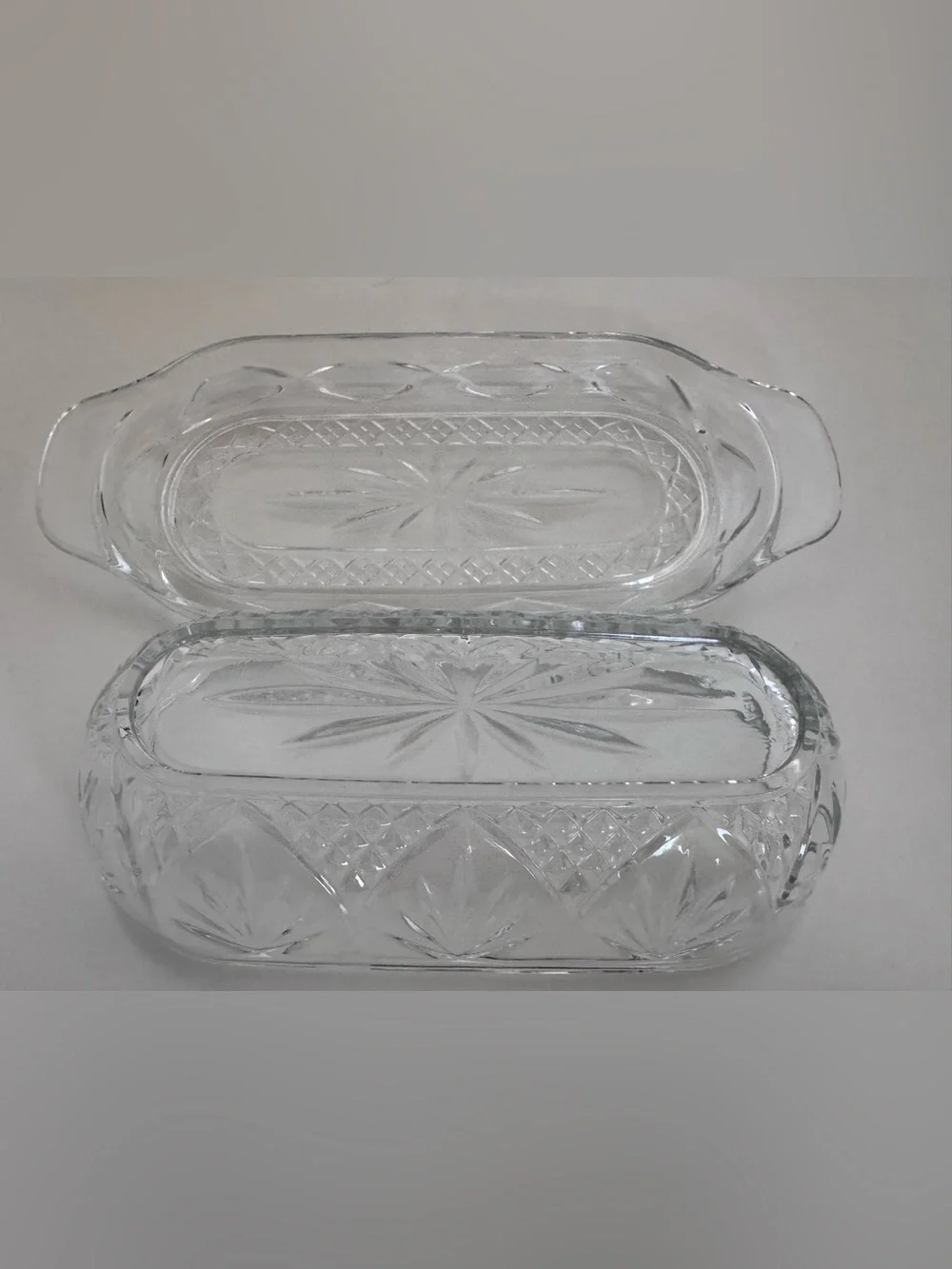 Cristal D'Arques Butter Dish Cottagecore Grandmillennial French Country Glass